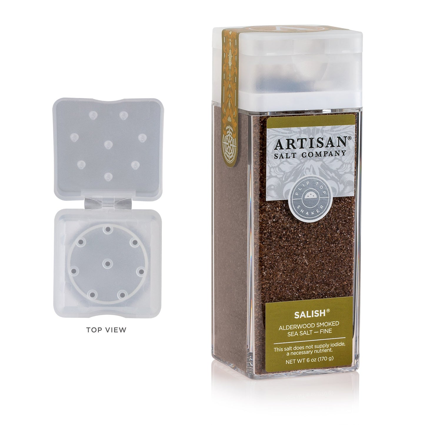 Alderwood Smoked Seasalt 6oz Shaker
