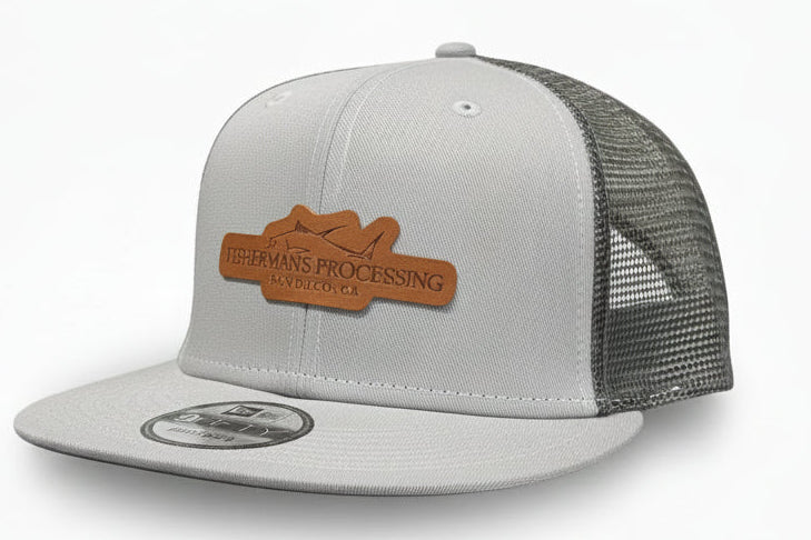 Trucker Hat- Light Gray with mesh back brown cut out