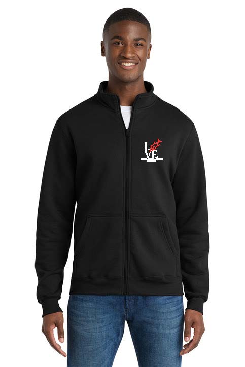 Love Line Embroidered Zip up Jacket