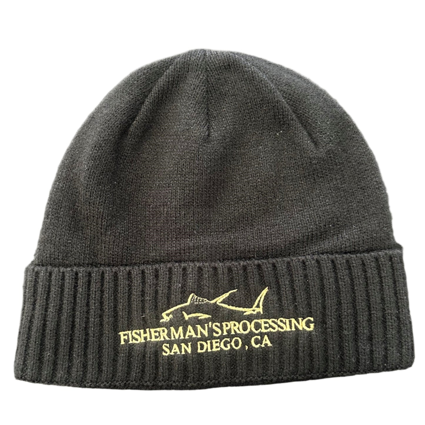 Beanie Hats - Black with Gold Embroidery