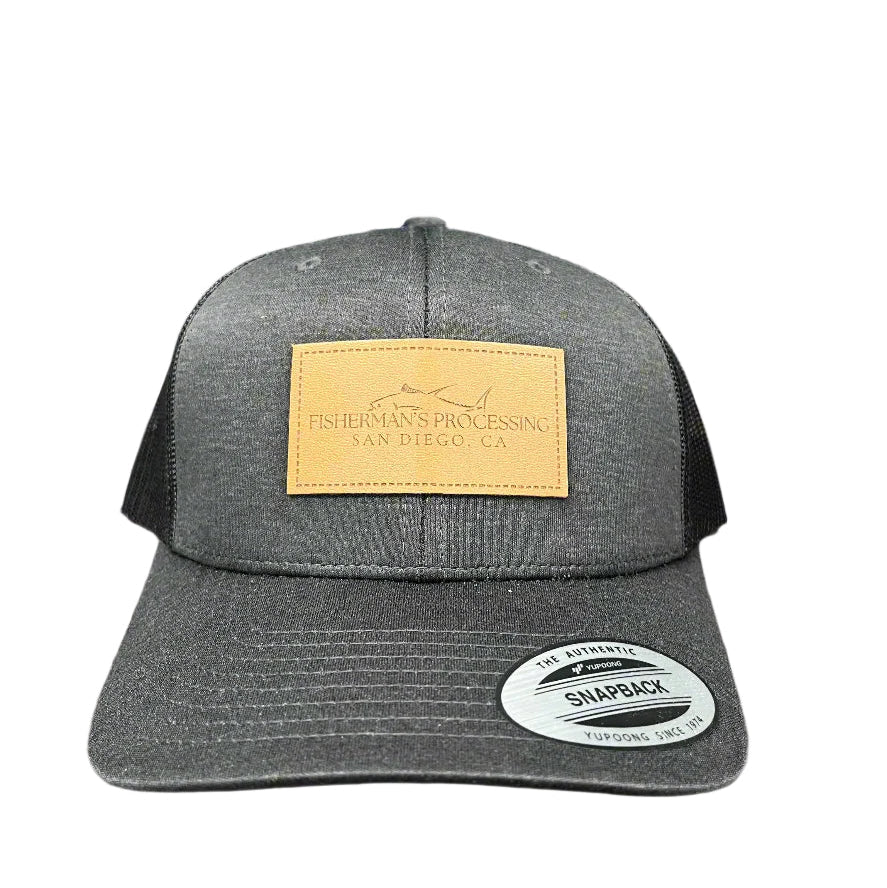 Trucker Hat - Charcoal Gray/ Tan logo